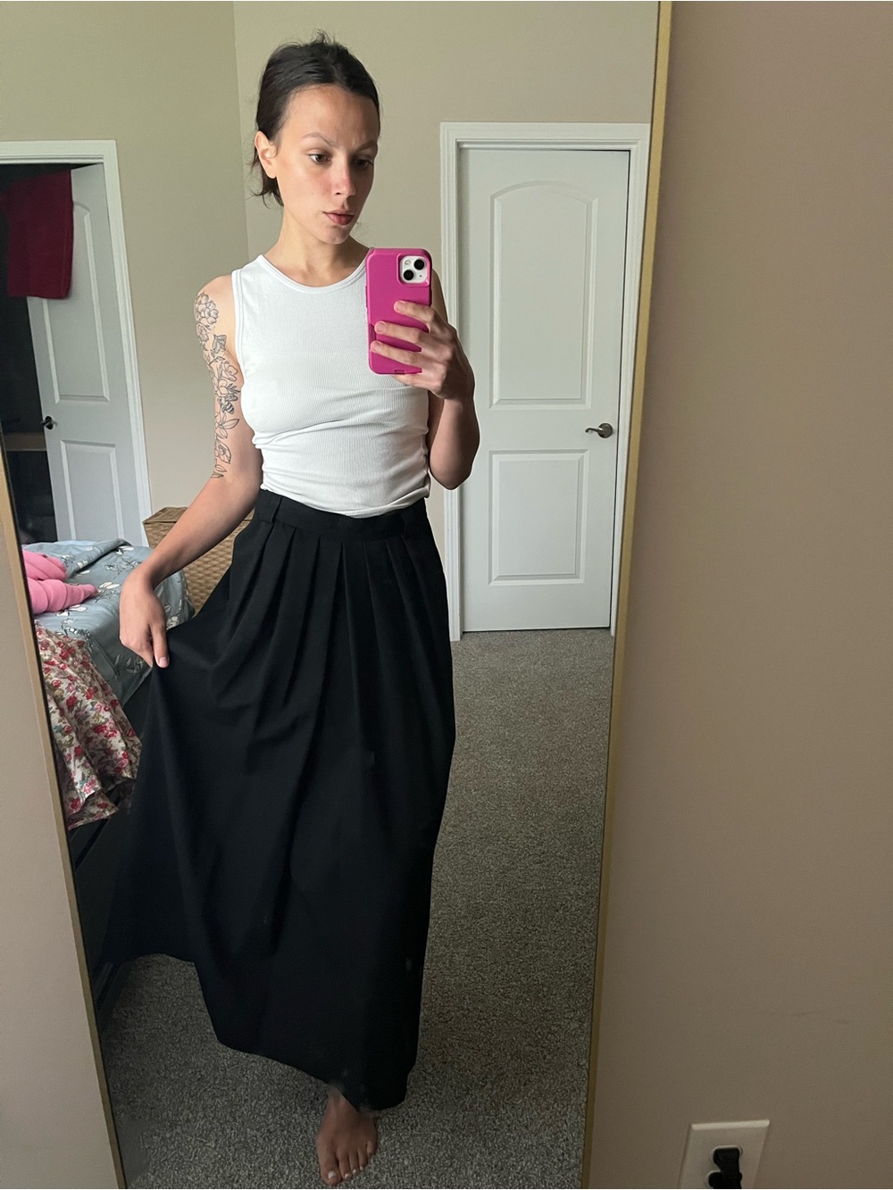 VTG Land’s End 100% Wool Pleated Maxi Skirt